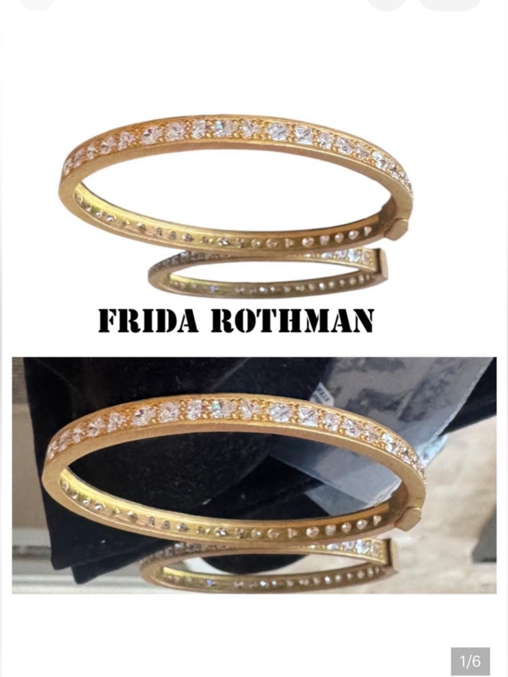 FRIDA ROTHMAN MIDNIGHT21 CRYSTAL BANGLE BRACELET